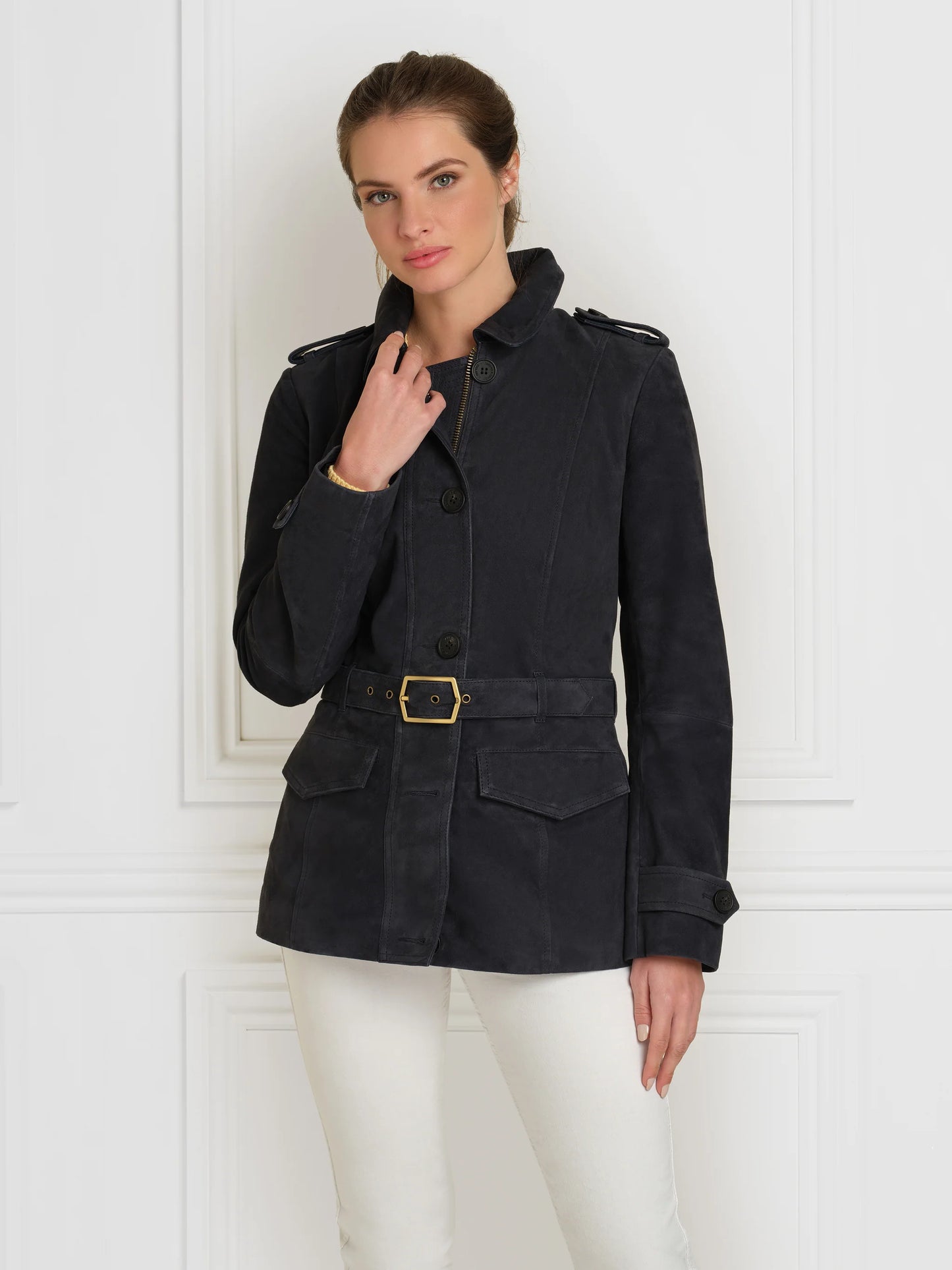 Frances Jacket Navy Suede