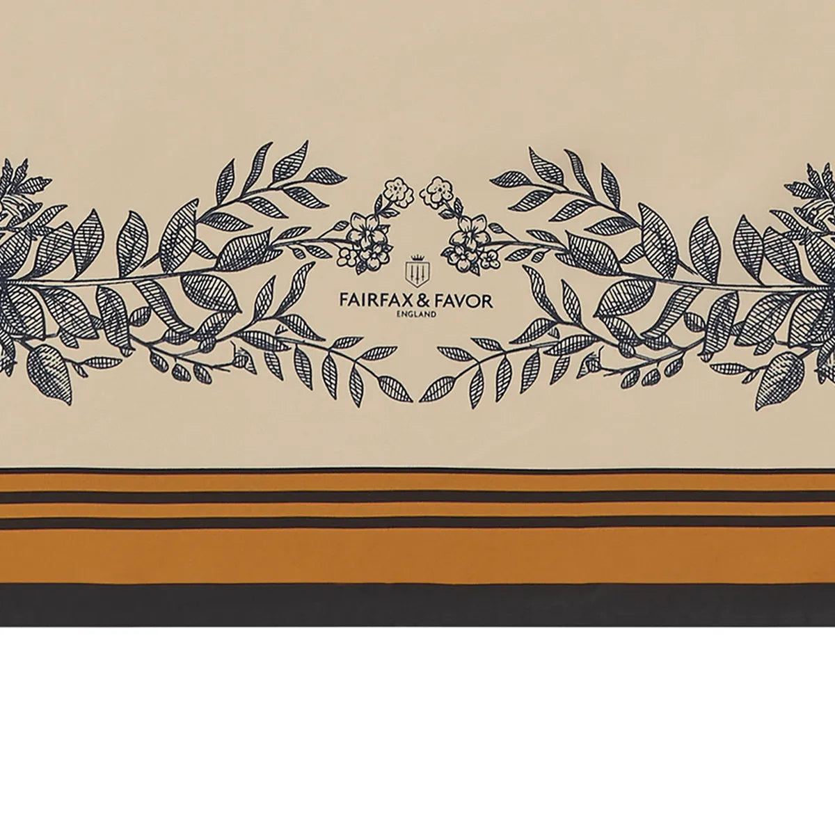Mannington Silk Scarf Navy,Off White & Orange