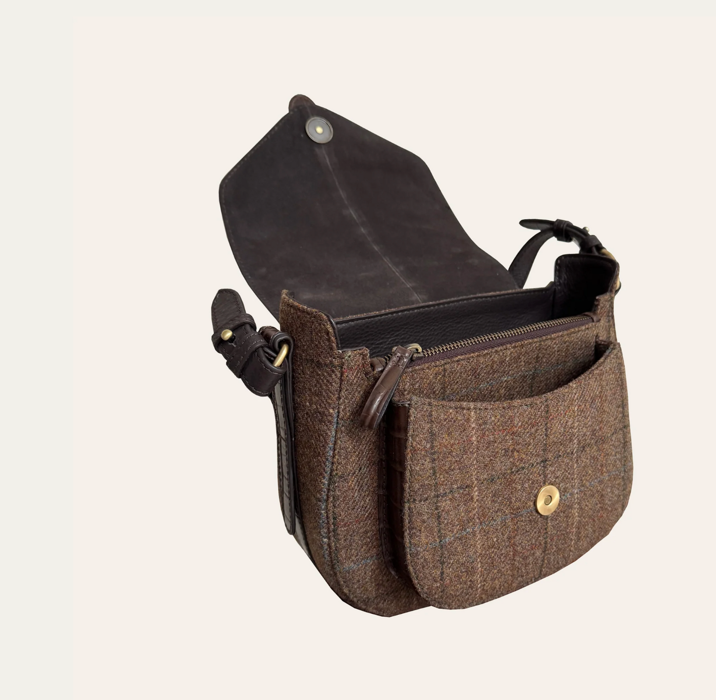 Belton Saddle Bag Tweed & Chocolate