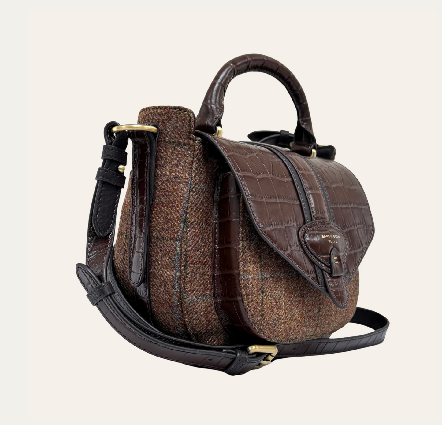 Belton Saddle Bag Tweed & Chocolate