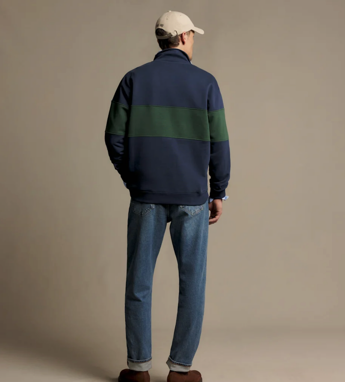 Heriatge 1/4 Zip Sweater Worker Blue/Green