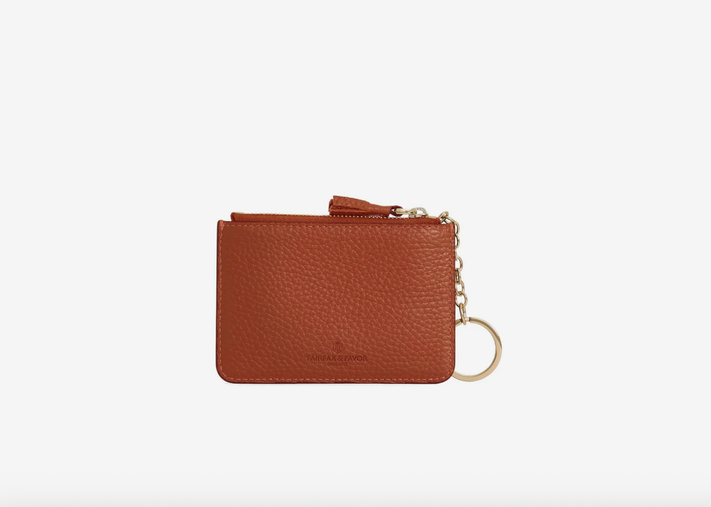 Purse Key Ring - Orange Leather