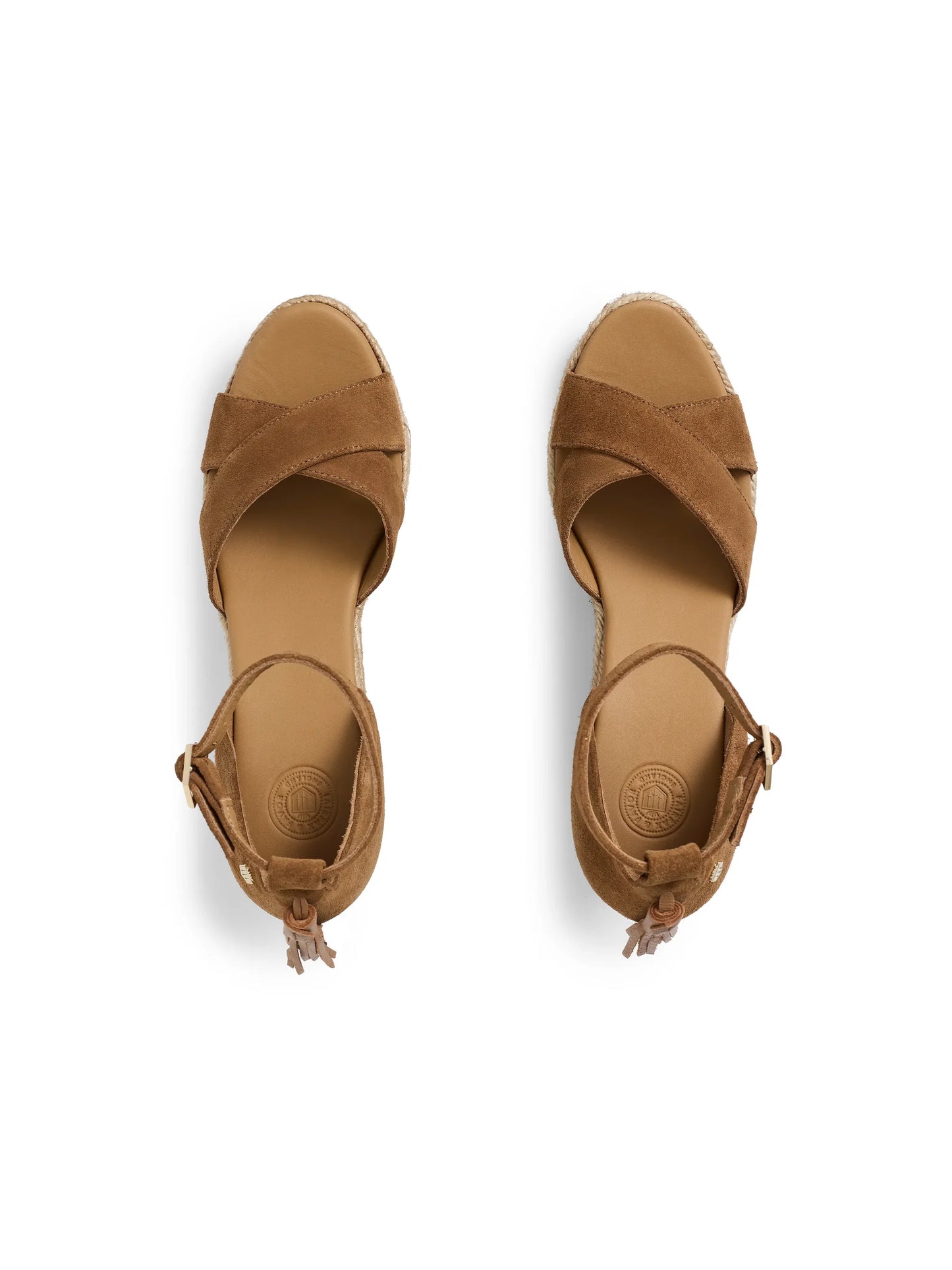 Valencia Mid Heel Wedge Tan Suede