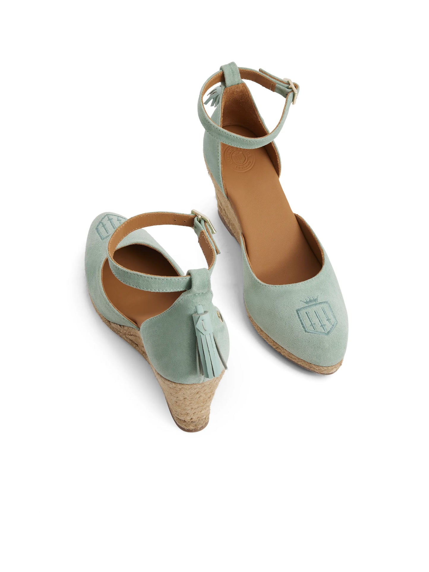 'Monaco' Wedge Mint Suede