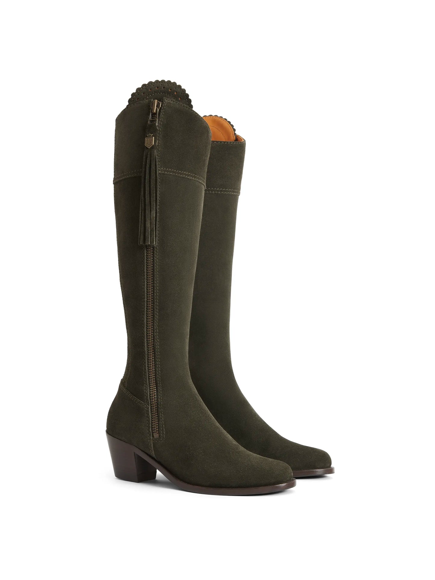 'Regina' Heeled Moss Suede