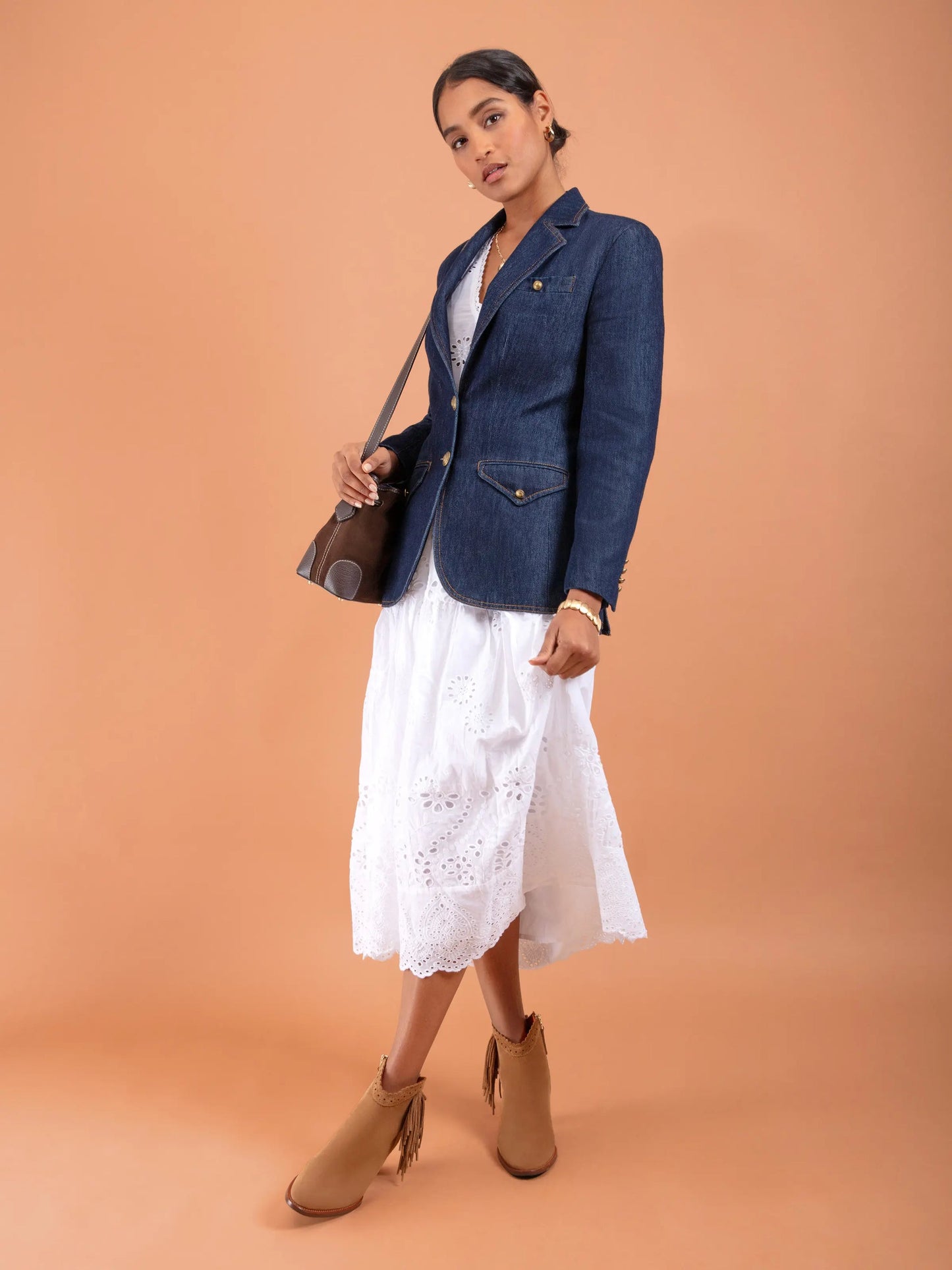 'Regina Fringed Ankle ' Tan Suede