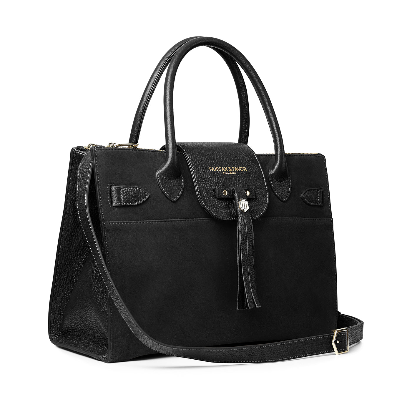 'Windsor Work Bag' Black Suede