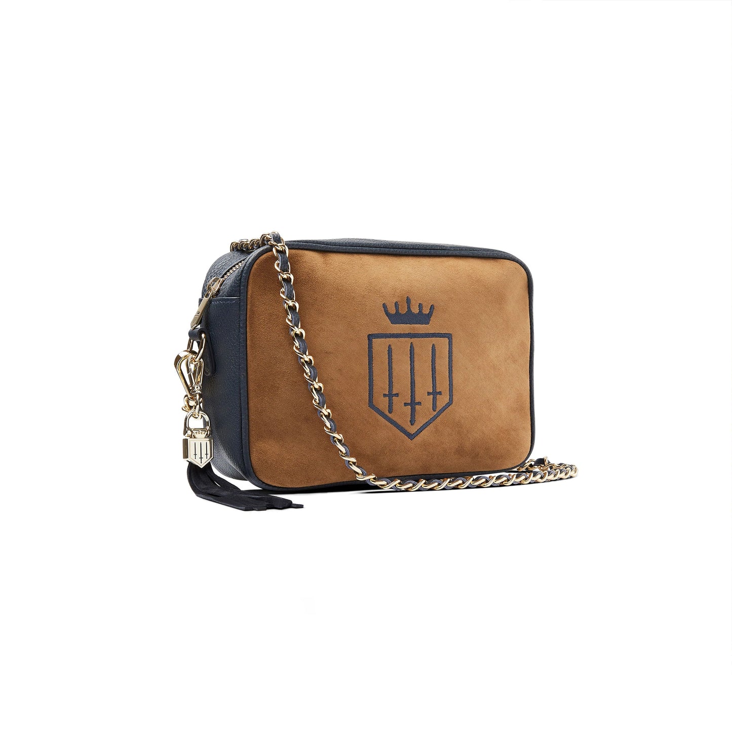 'Finsbury' Tan Suede & Navy Leather