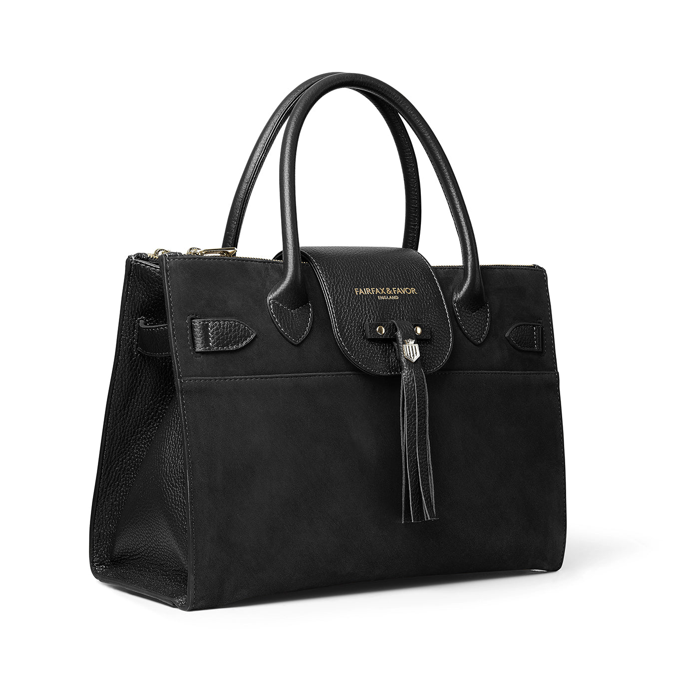 'Windsor Work Bag' Black Suede