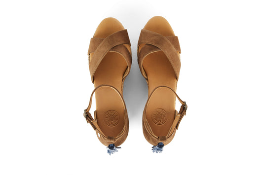 Valencia Wedge Tan Suede