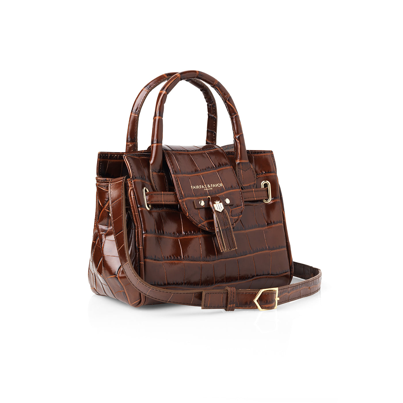 'Mini Windsor' Conker Croc Leather