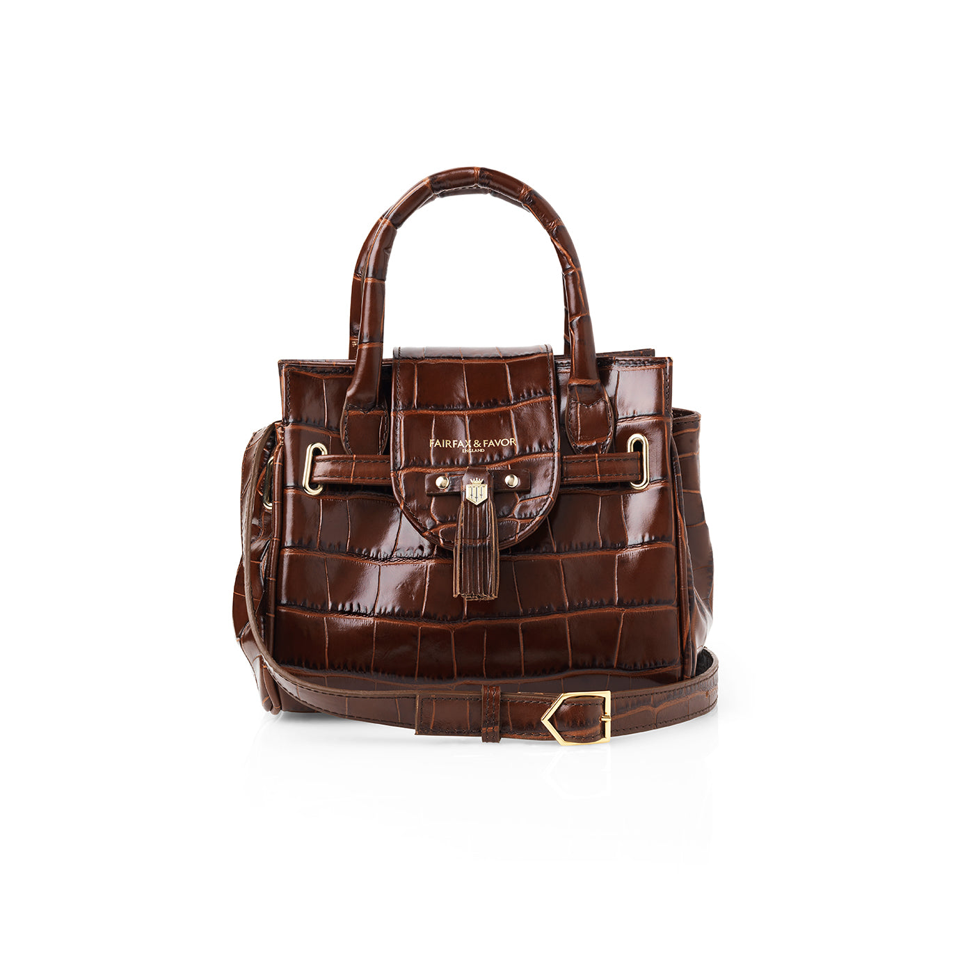 'Mini Windsor' Conker Croc Leather