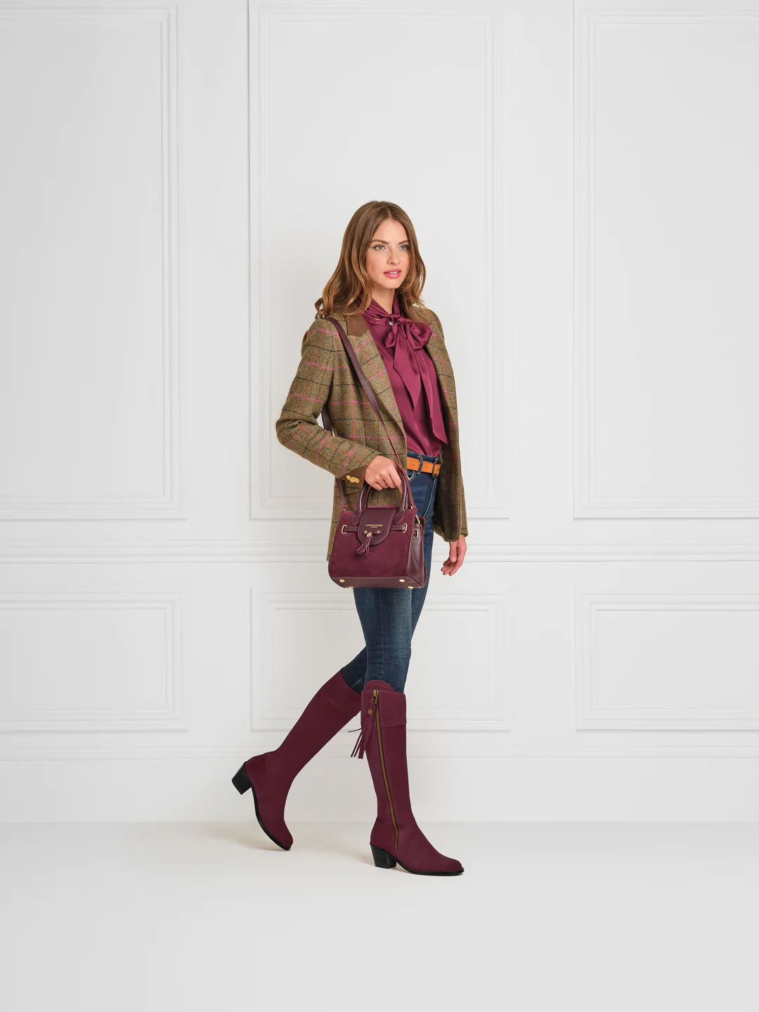 'Regina' Heeled Plum Suede