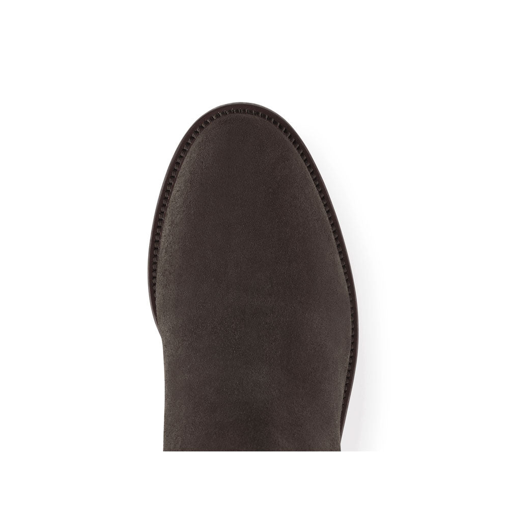 'Regina' Flat Chocolate Suede