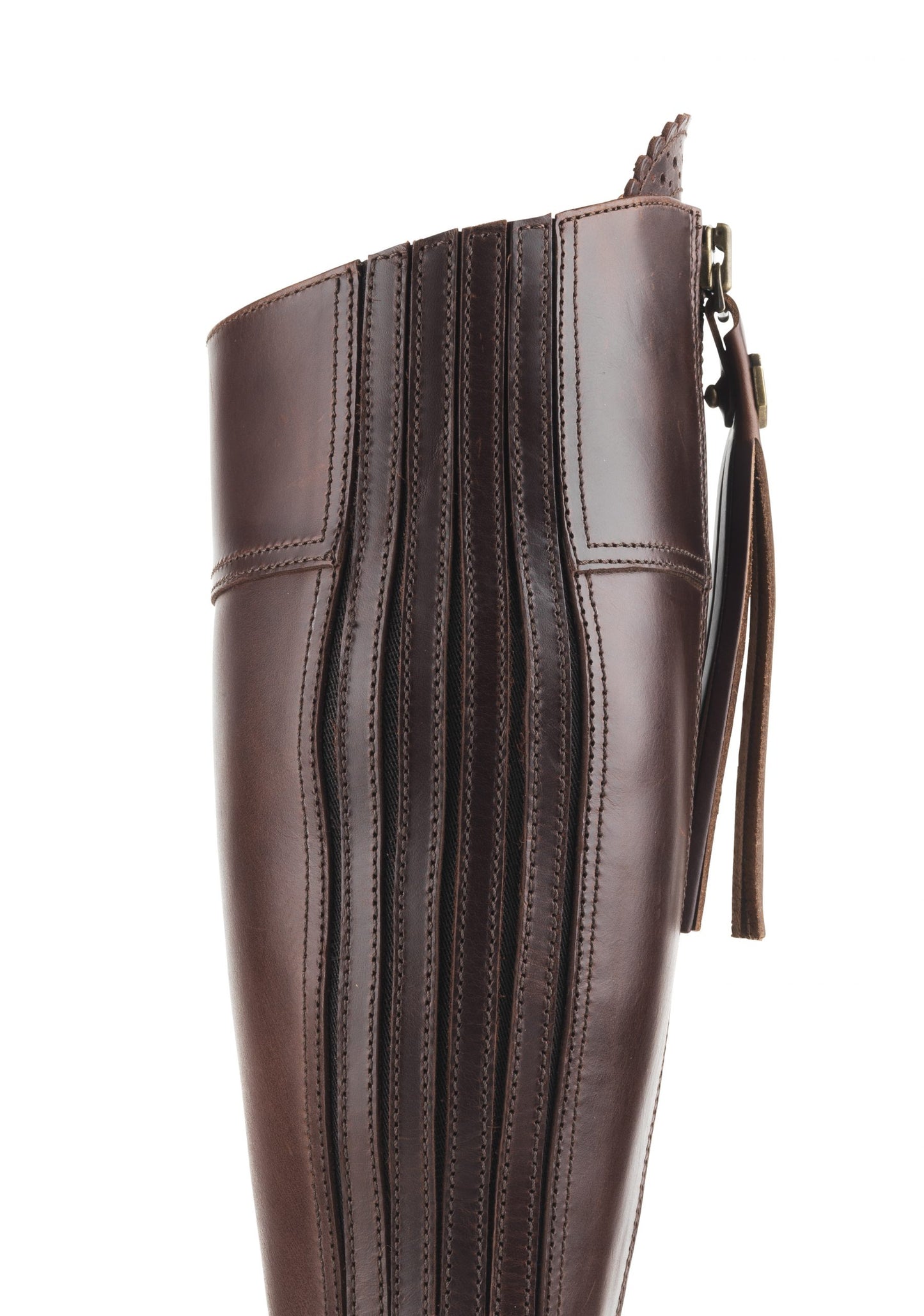 'Regina' Heel Mahogany Leather