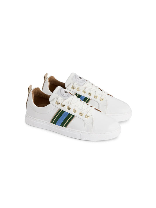 Boston White Trainer Clover & Sky Blue