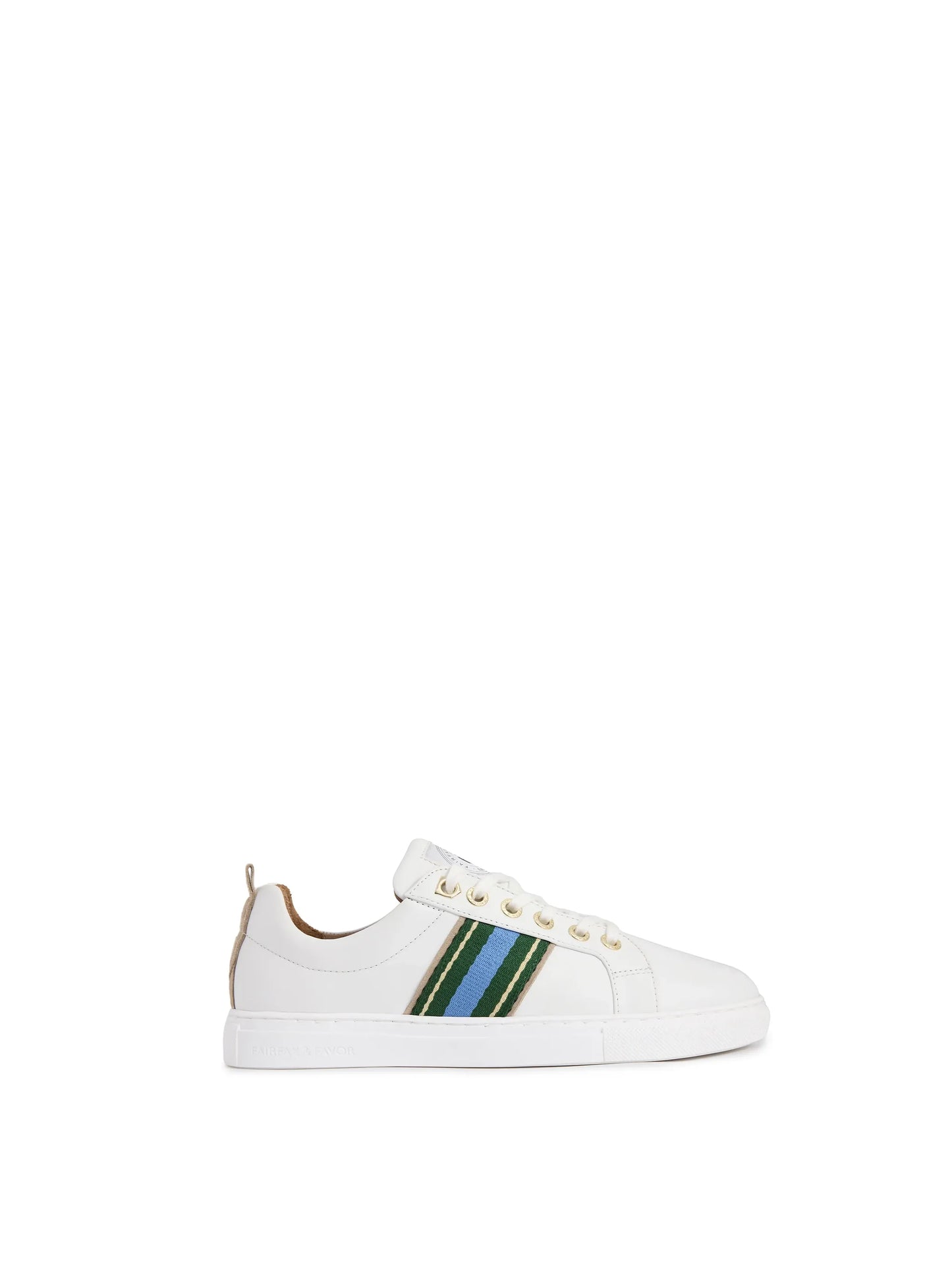 Boston White Trainer Clover & Sky Blue