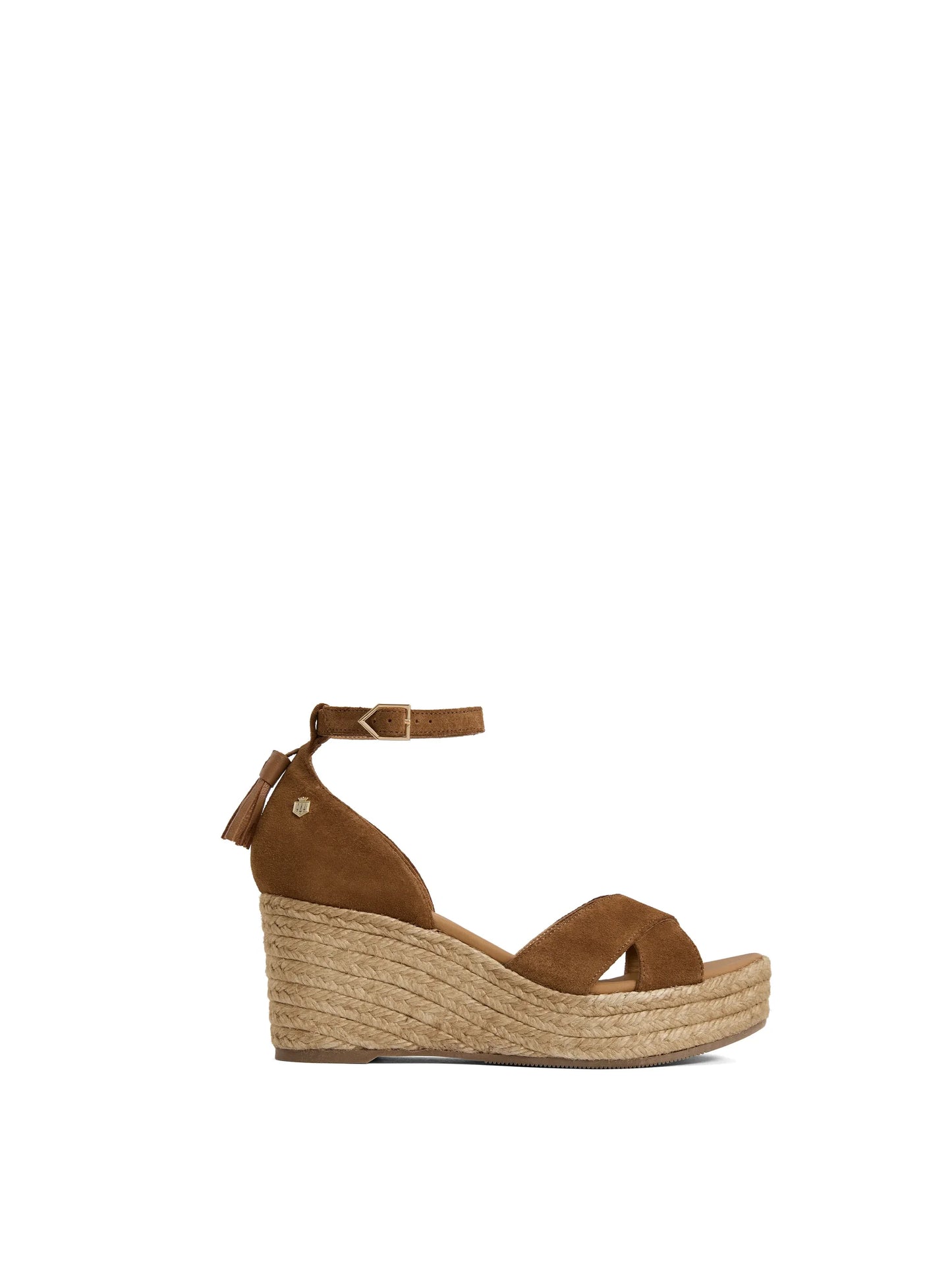 Valencia Mid Heel Wedge Tan Suede