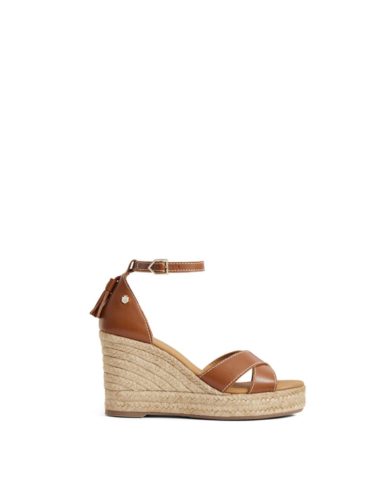 Valencia Wedge Tan Leather