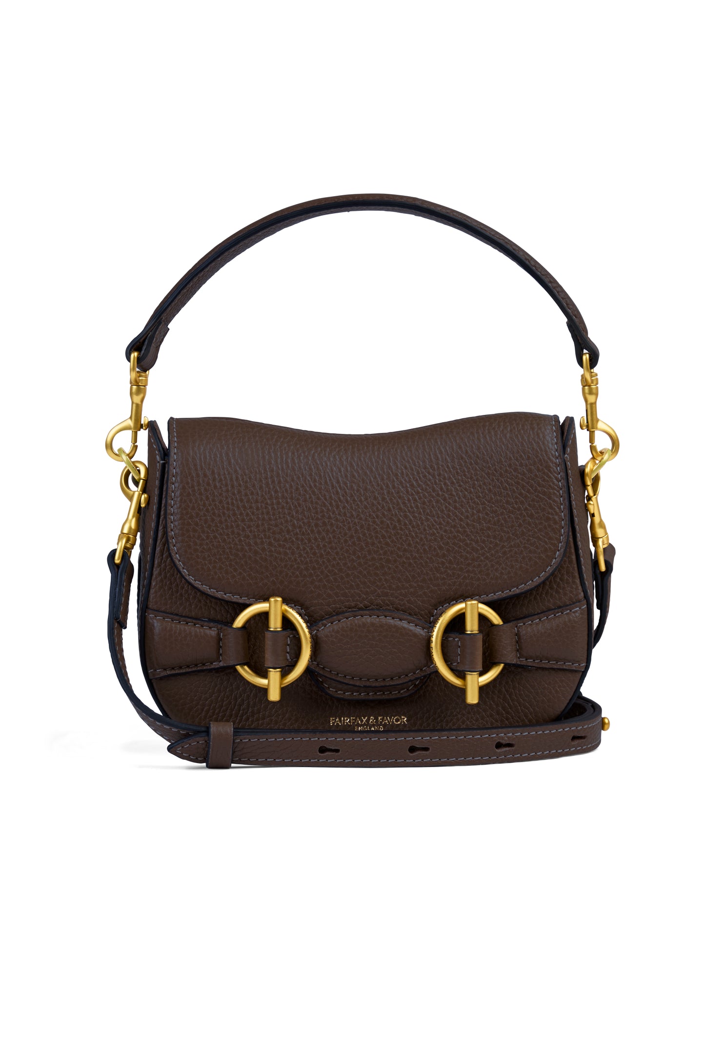 Connie Mahogany Leather Saddle Bag