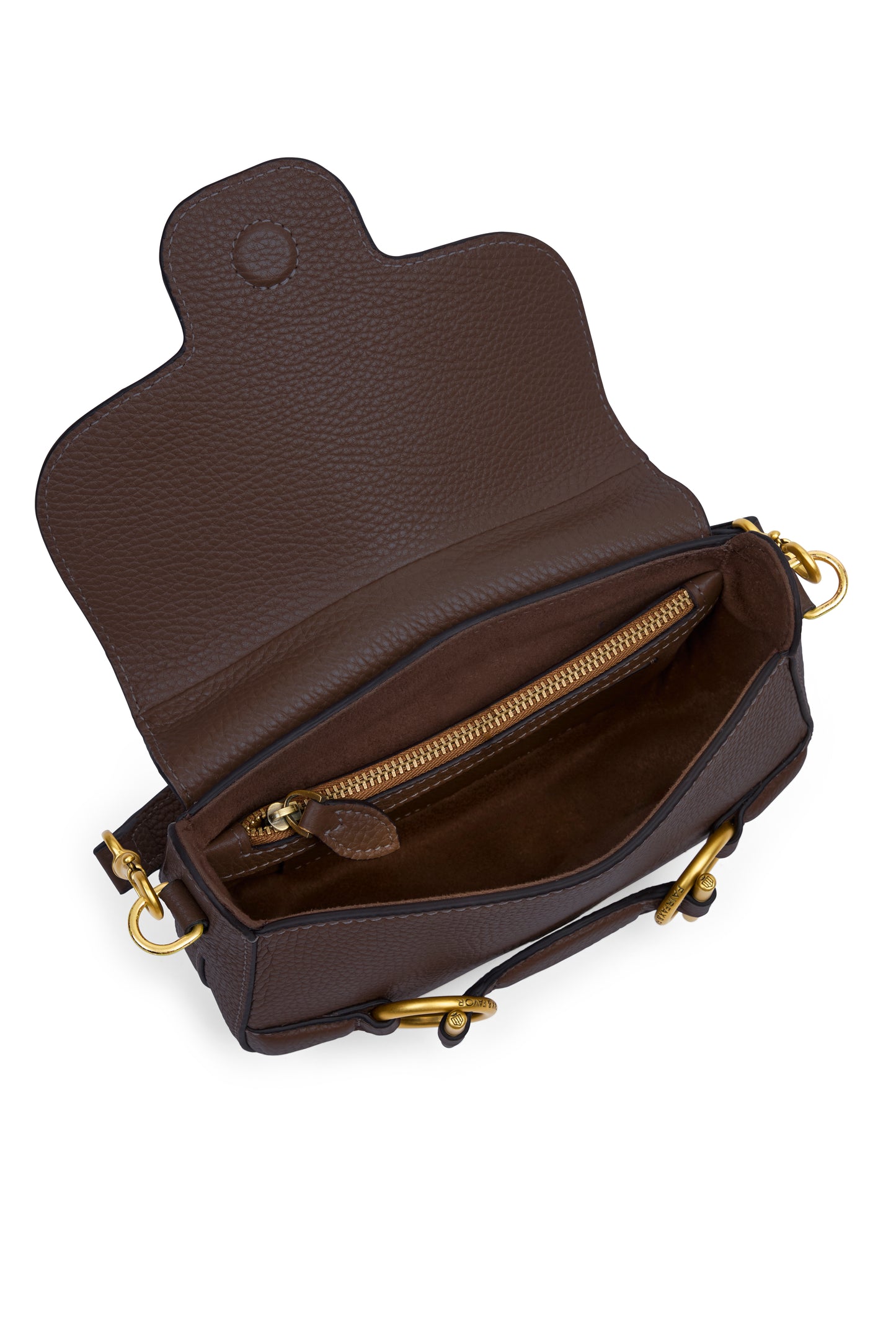 Connie Mahogany Leather Saddle Bag