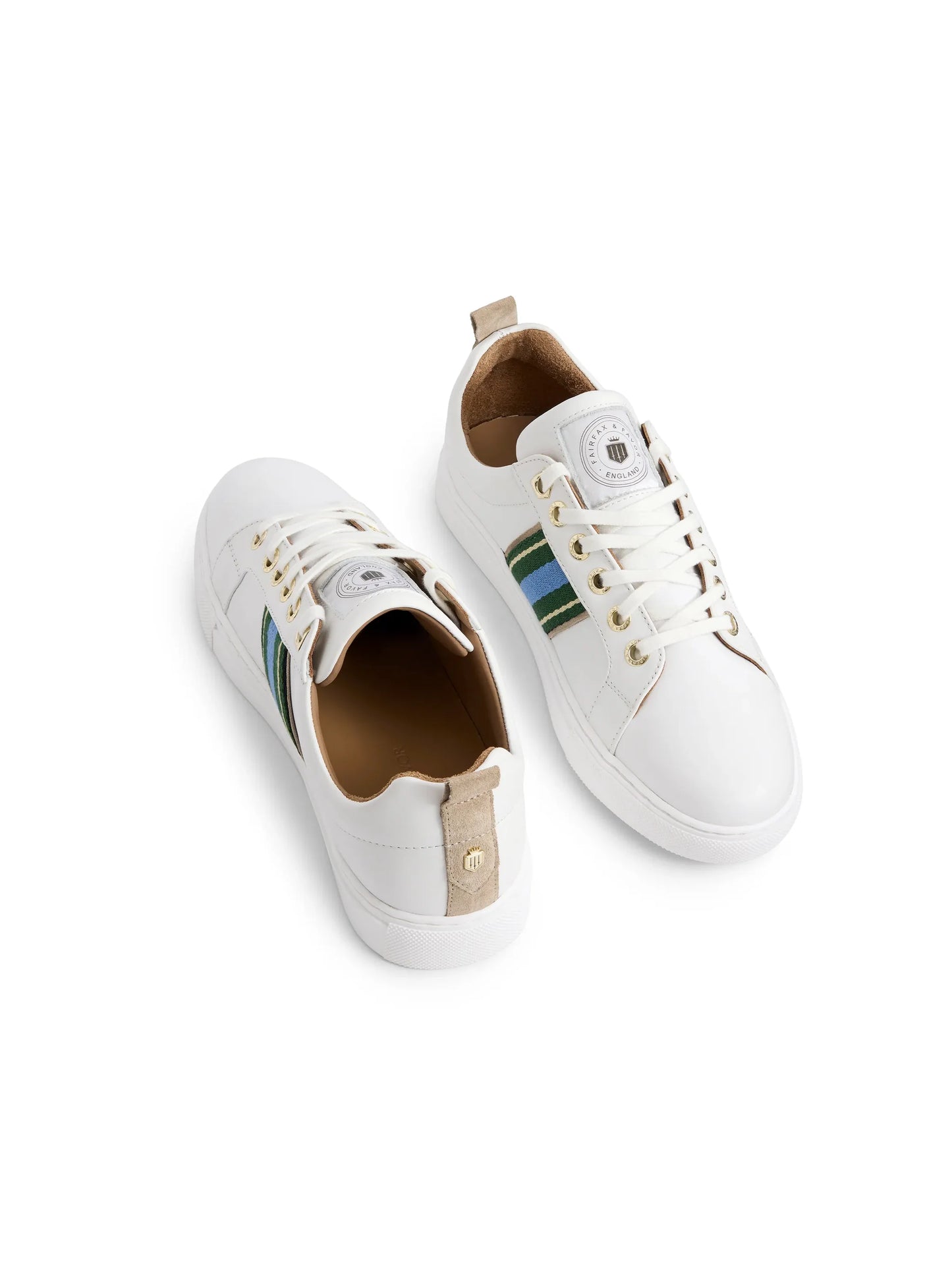 Boston White Trainer Clover & Sky Blue