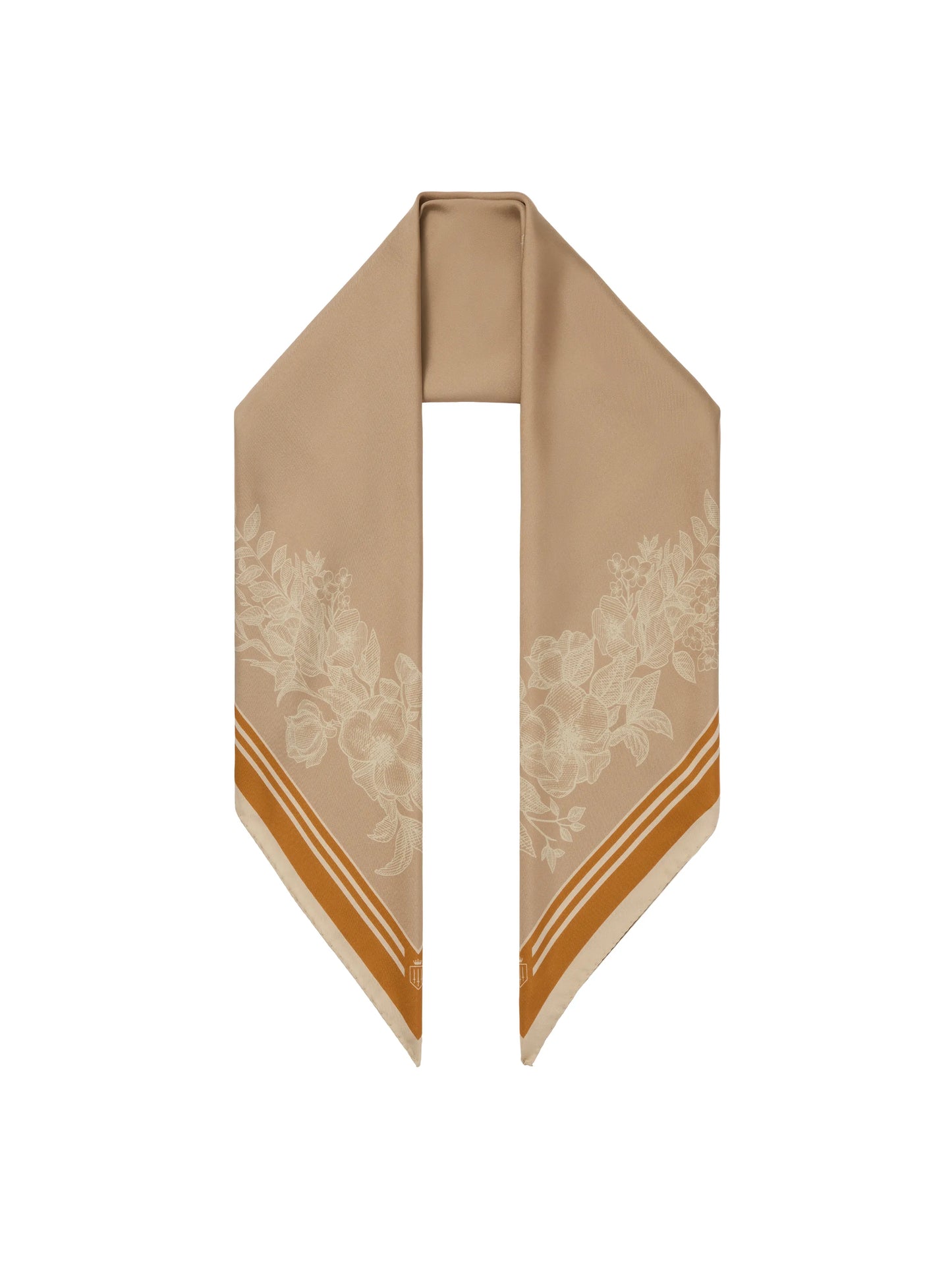 Mannington Silk Scarf Beige, Off White & Orange