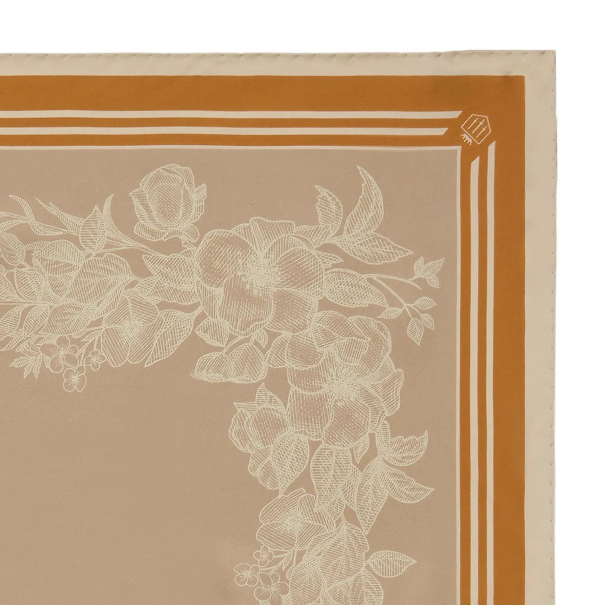 Mannington Silk Scarf Beige, Off White & Orange