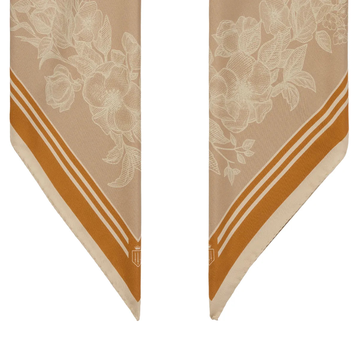 Mannington Silk Scarf Beige, Off White & Orange