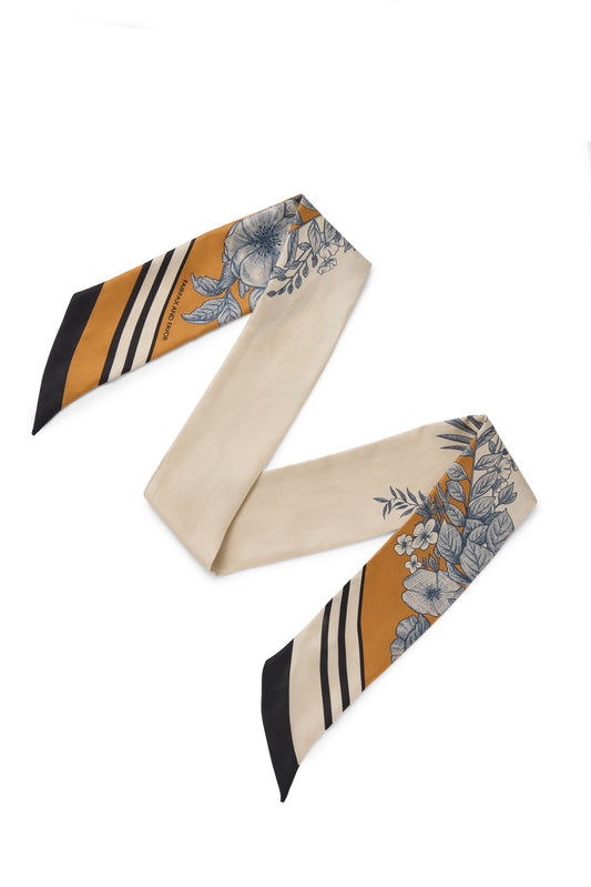 Mannington Silk Twill ff White/Navy/Orange