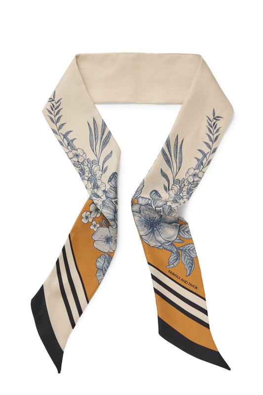 Mannington Silk Twill ff White/Navy/Orange