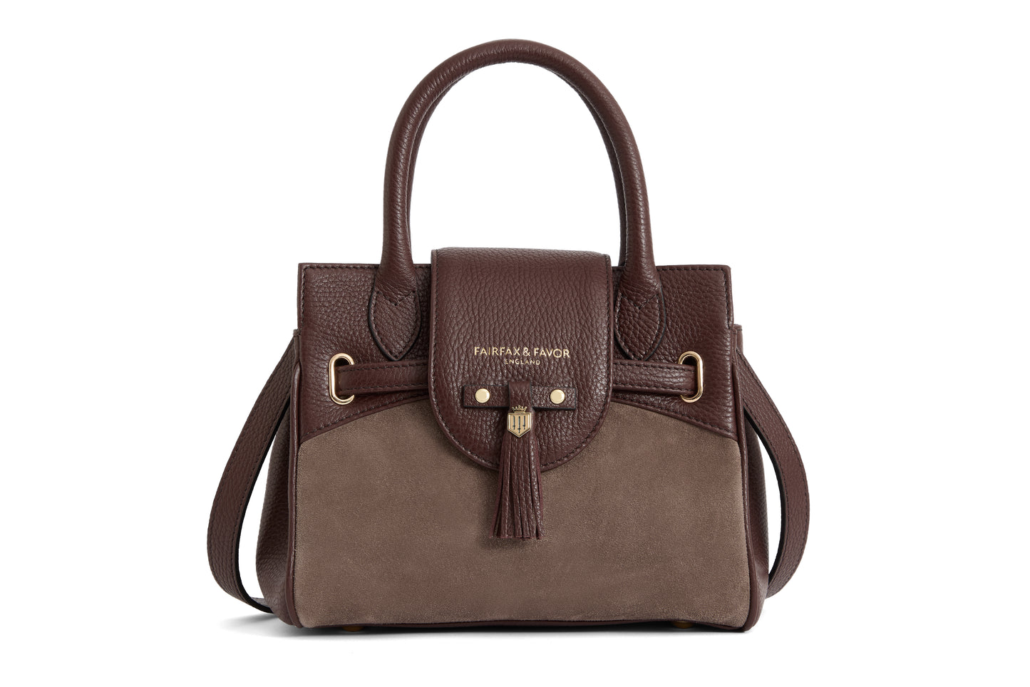 Stockist Exclusive 'Mini Windsor' Port Leather and Deep Taupe Suede