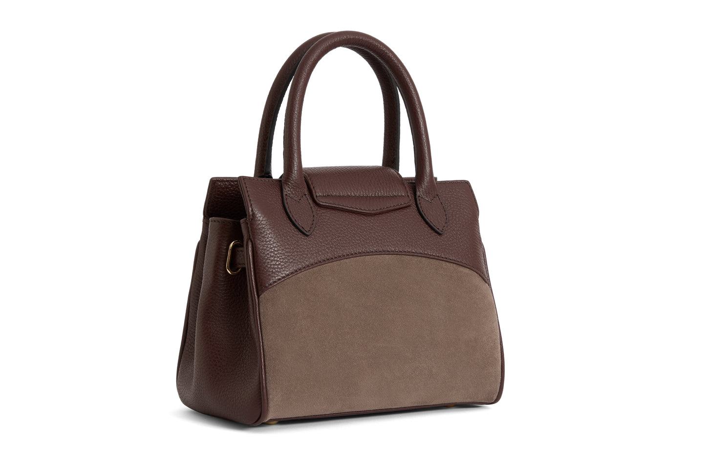 Stockist Exclusive 'Mini Windsor' Port Leather and Deep Taupe Suede