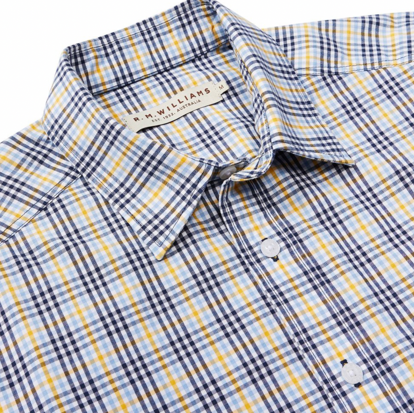 R.M Williams Classic Shirt Blue/Yellow/White