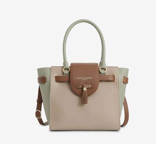 'Windsor Tote' Mint, Stone & Tan Leather