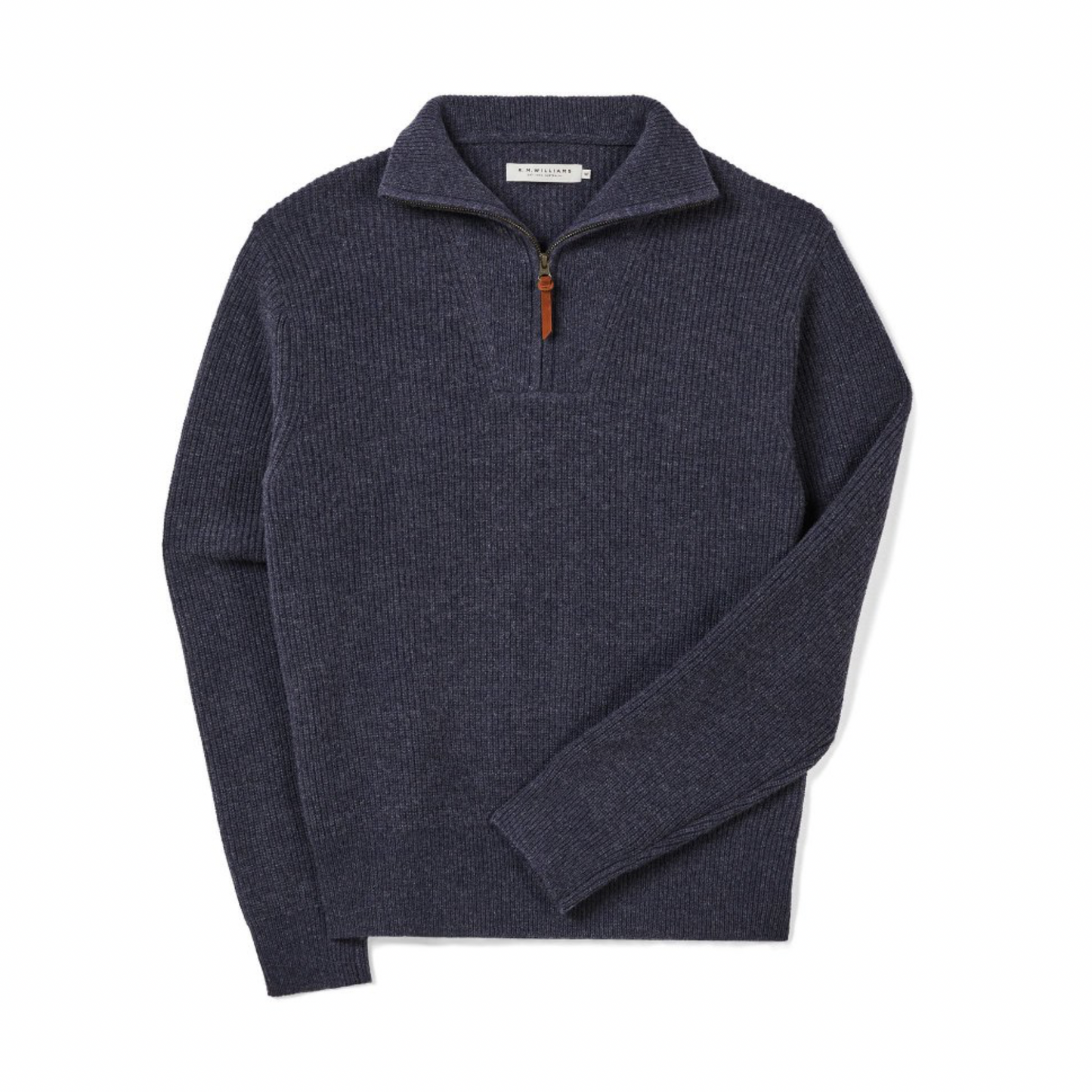 Linton Lambs Wool 1/4 zip Navy