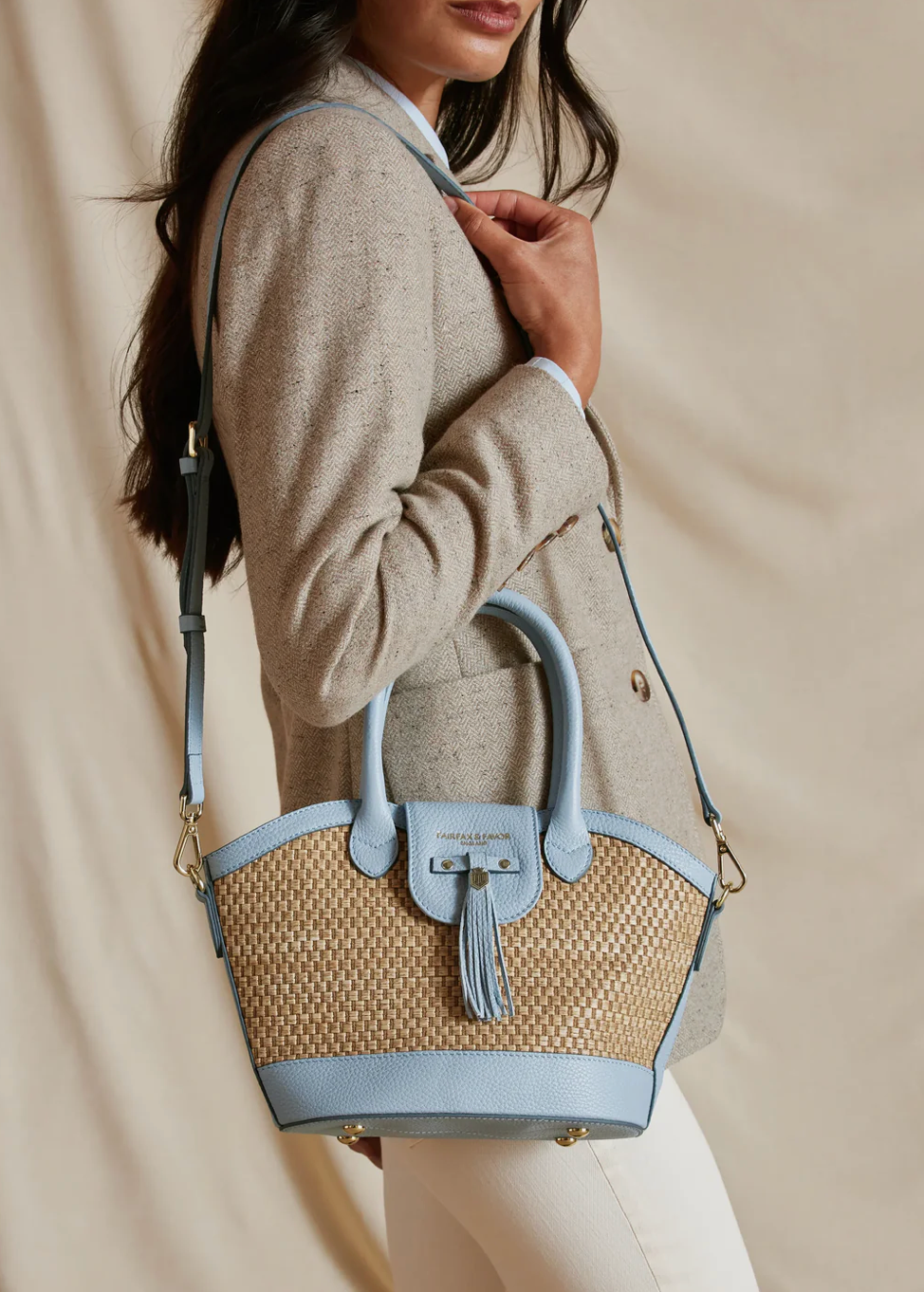 Mini Windsor Basket Bag Sky Blue