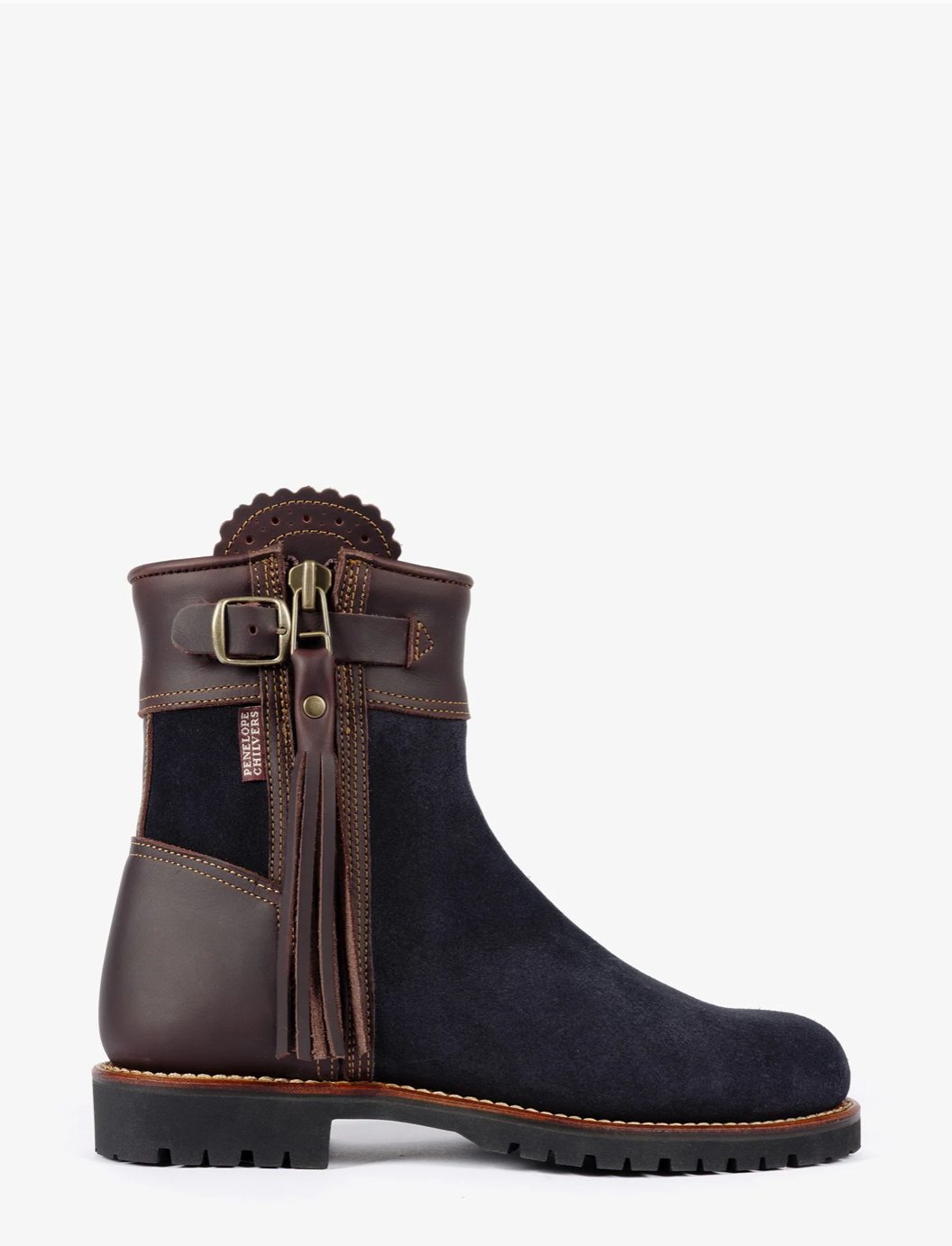 'Inclement Cropped Tassel'  Navy/ Brown