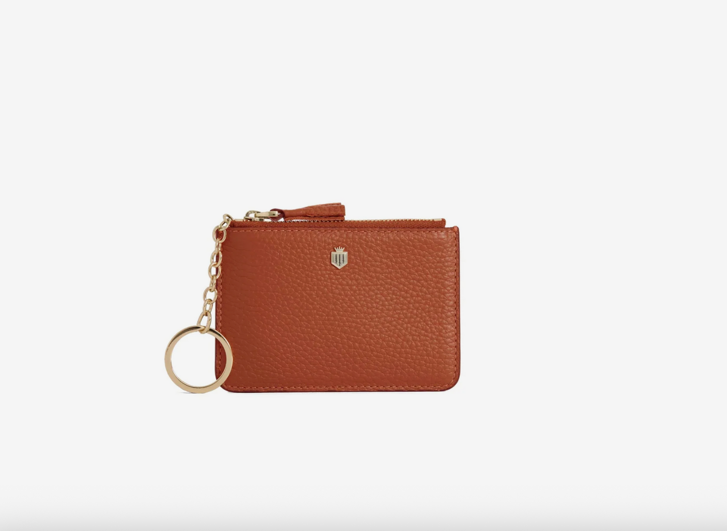 Purse Key Ring  - Orange Leather