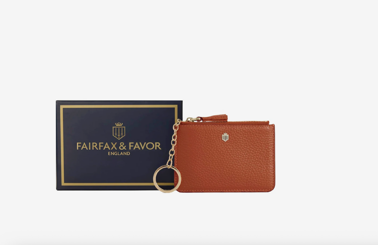 Purse Key Ring  - Orange Leather