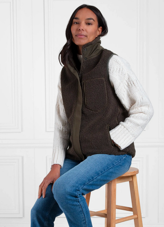 Agnes Fleece Gilet - Khaki