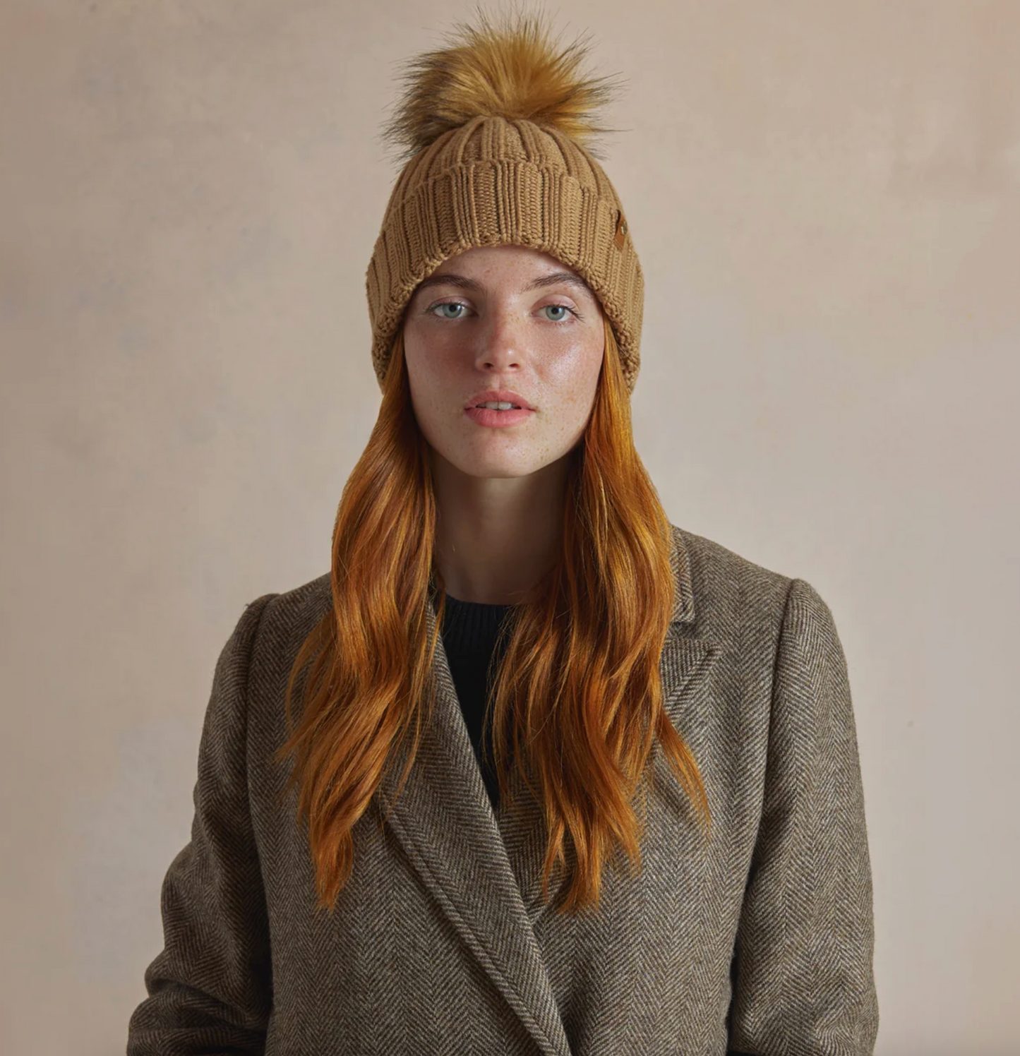 Signature Bobble Hat Camel