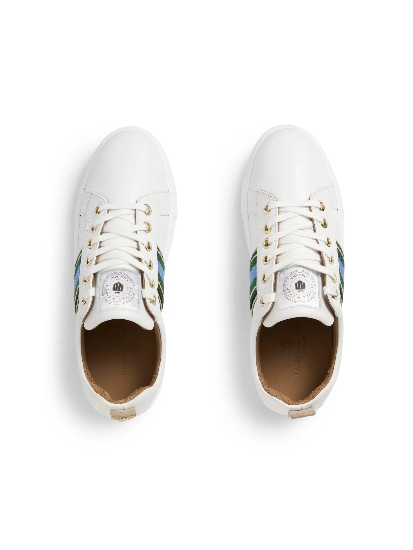 Boston White Trainer Clover & Sky Blue