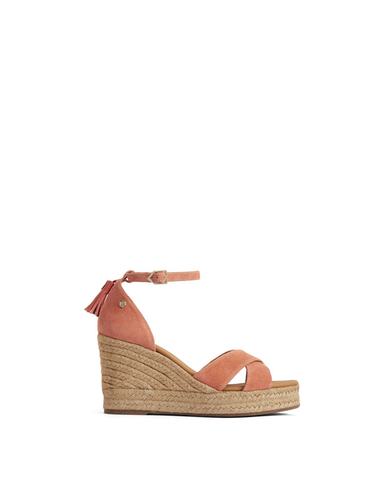 Valencia Wedge Melon Suede