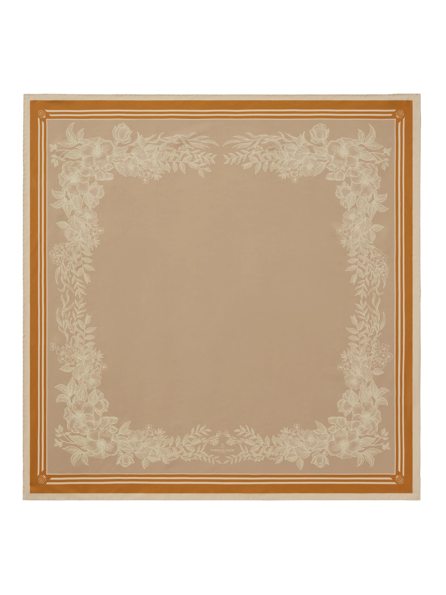 Mannington Silk Scarf Beige, Off White & Orange