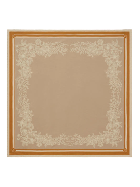 Mannington Silk Scarf Beige, Off White & Orange