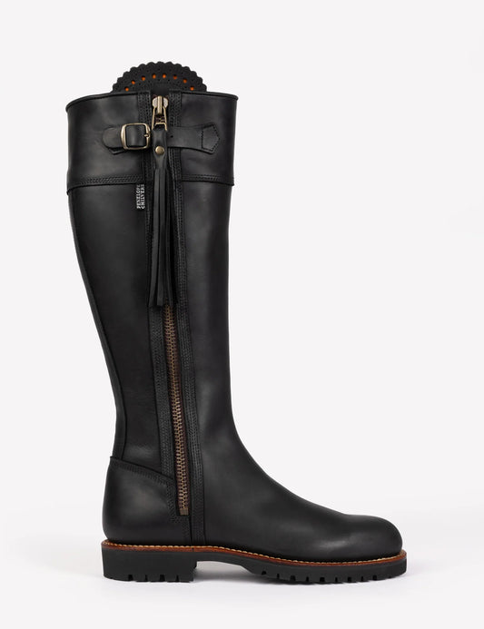 'Inclement' Tassel Standard Fitting Black Leather