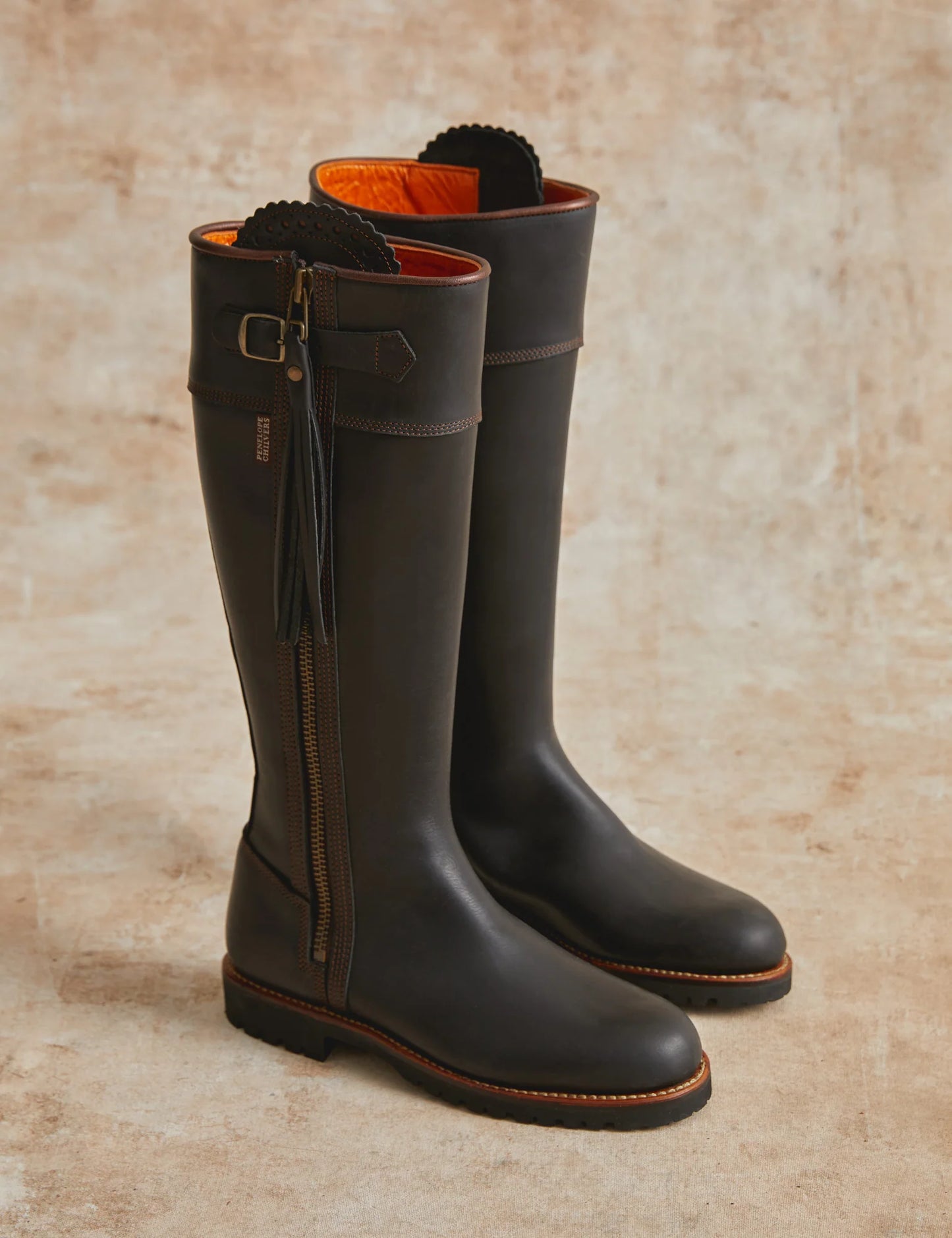 'Inclement' Tassel Standard Fitting Black Leather