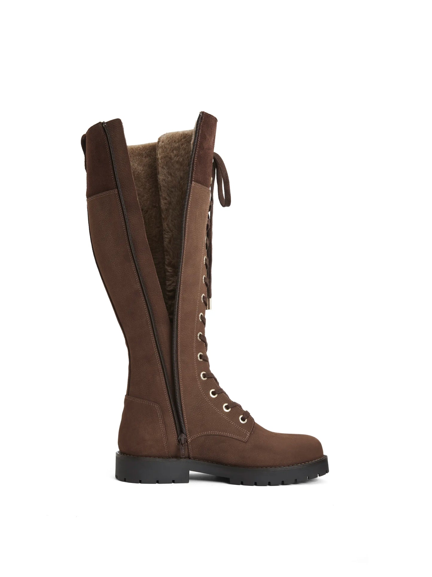 Anglesey Combat Knee High Chocolate Nubuck