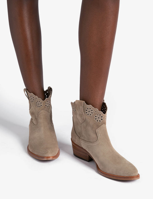 Cali Broderie Cowboy Boot Sand Suede